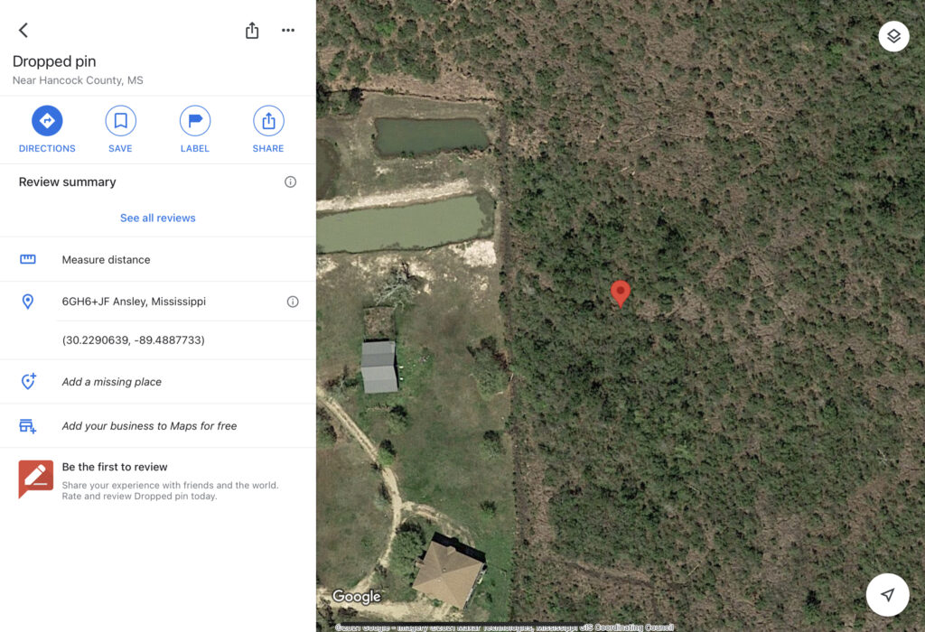 4 Off Grid Land Lots near the Gulf, Ansley, MS. 10,616 sq.ft. LAND