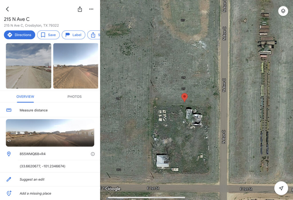 Residential Land , Crosbyton , TX. .08 Acres LAND IS HOME